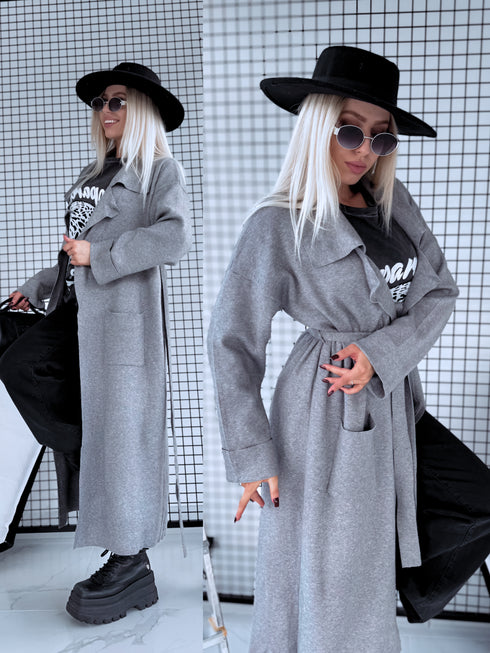 Knitted cardigan "NOBODY 7782" - GREY